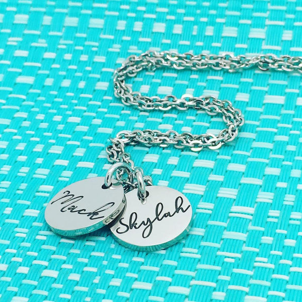 Beautiful Dainty Personalised Name Necklace (Personalised With Your Childrens Names)