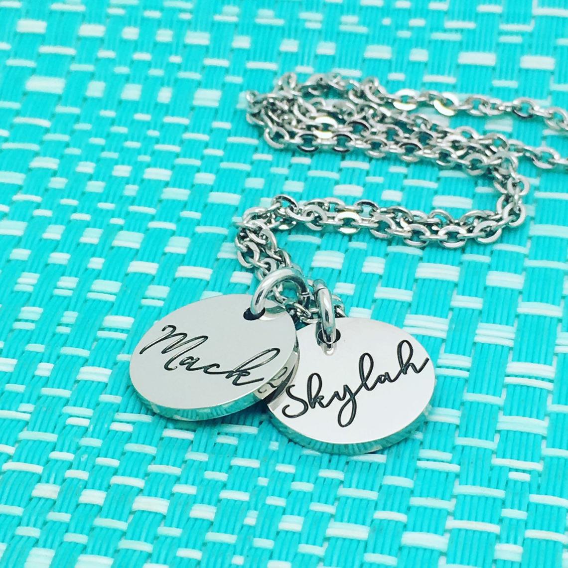 Beautiful Dainty Personalised Name Necklace (Personalised With Your Childrens Names)
