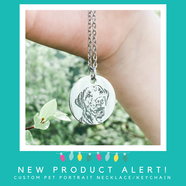 Custom Pet Portrait Necklace / Custom Dog Portrait / Custom Cat Portrait Necklace
